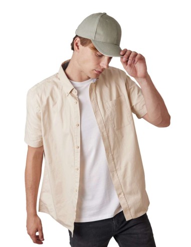 K-KP198-CAP IN ORGANIC COTTON WITH CONTRASTING SANDWICH PEAK - 6PANELS
